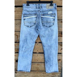 Buffalo David Bitton Mens Distressed Acid Wash‎ Slim Straight Blue Jeans 30x28